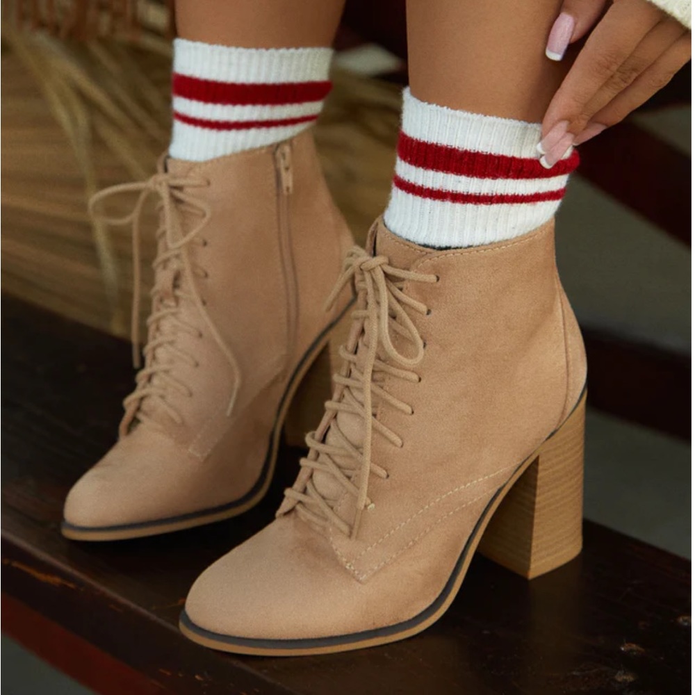 Tan ankle booties